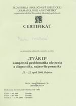 certifikát - TVÁR II